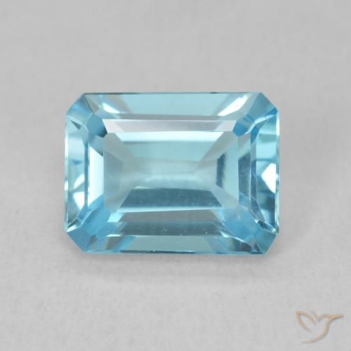 1.90ct Natural Azul Suizo Topacio, corte esmeralda, VVS