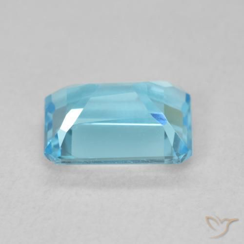 Topacio Azul Suizo natural de 1.90 ct, Corte Octágono / Esmeralda, VVS