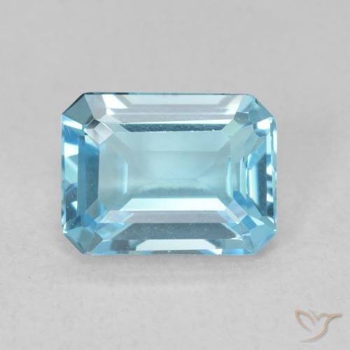 1.90ct Natural Azul Suizo Topacio, corte esmeralda, VVS