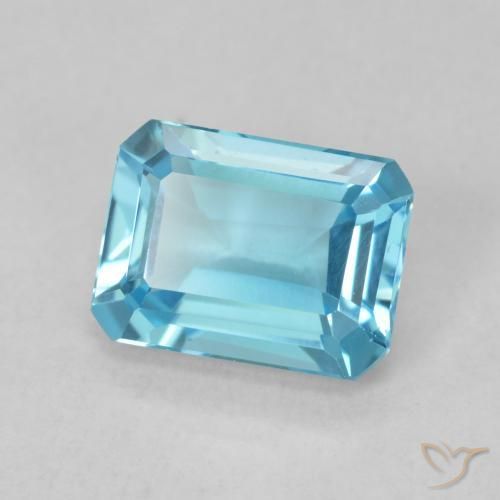 Topacio Azul Suizo natural de 1.89 ct, Corte Octágono / Esmeralda, VVS