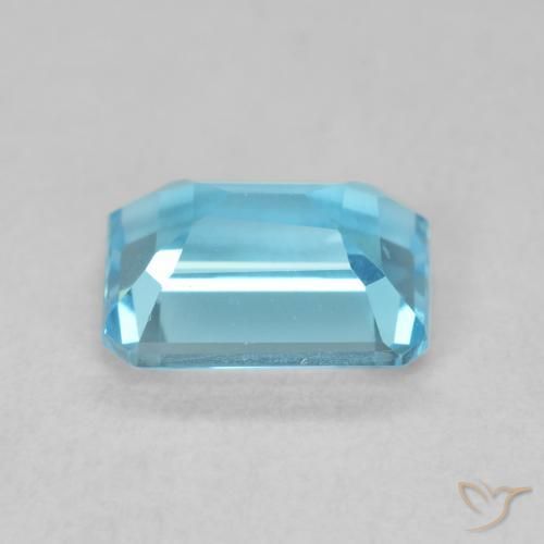 Topacio Azul Suizo natural de 1.89 ct, Corte Octágono / Esmeralda, VVS