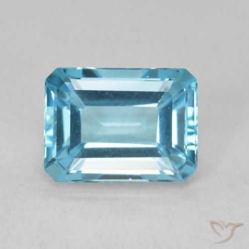 1.93ct Natural Azul Suizo Topacio, corte esmeralda, VVS