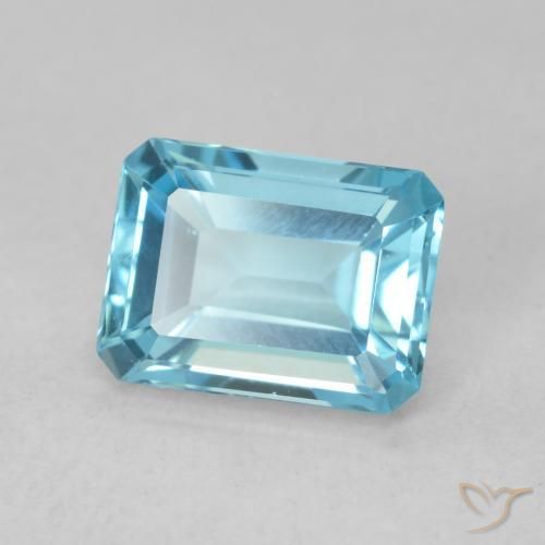 Topacio Azul Suizo natural de 1.93 ct, Corte Octágono / Esmeralda, VVS