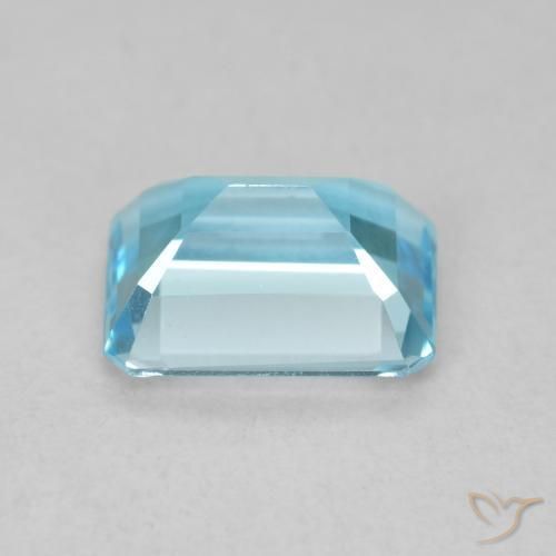 Topacio Azul Suizo natural de 1.93 ct, Corte Octágono / Esmeralda, VVS