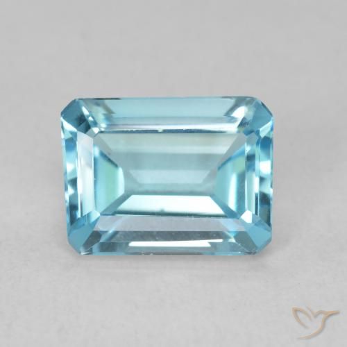 1.83ct Natural Azul Suizo Topacio, corte esmeralda, VVS
