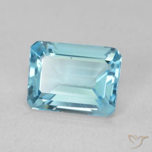 Topacio Azul Suizo natural de 1.83 ct, Corte Octágono / Esmeralda, VVS