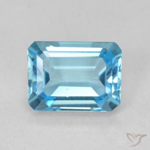 2.04ct Natural Azul Suizo Topacio, corte esmeralda, VVS