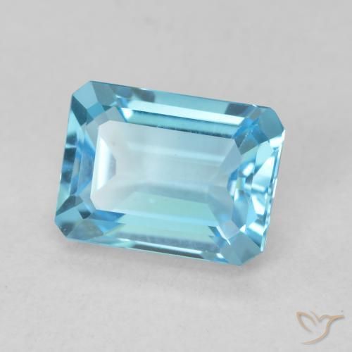Topacio Azul Suizo natural de 2.04 ct, Corte Octágono / Esmeralda, VVS
