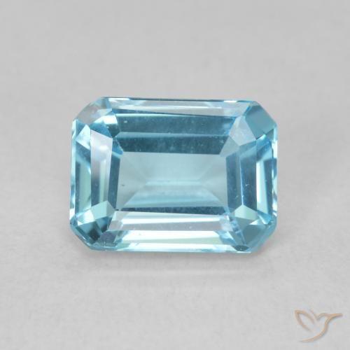 1.78ct Natural Azul Suizo Topacio, corte esmeralda, VVS