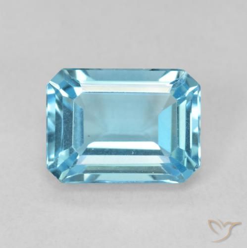 1.93ct Natural Azul Suizo Topacio, corte esmeralda, VVS-VS