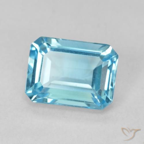 Topacio Azul Suizo natural de 1.93 ct, Corte Octágono / Esmeralda, VVS-VS