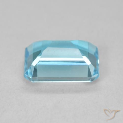 Topacio Azul Suizo natural de 1.93 ct, Corte Octágono / Esmeralda, VVS-VS