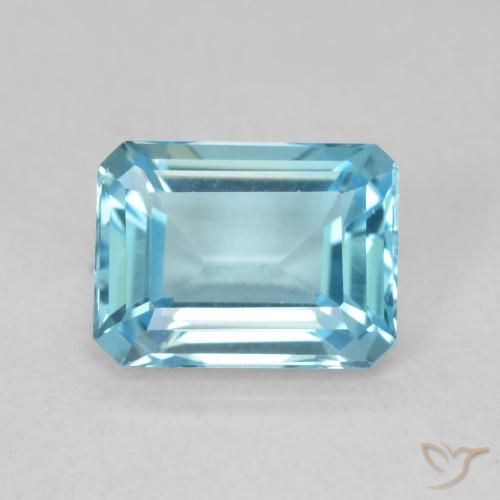 1.92ct Natural Azul Suizo Topacio, corte esmeralda, VVS