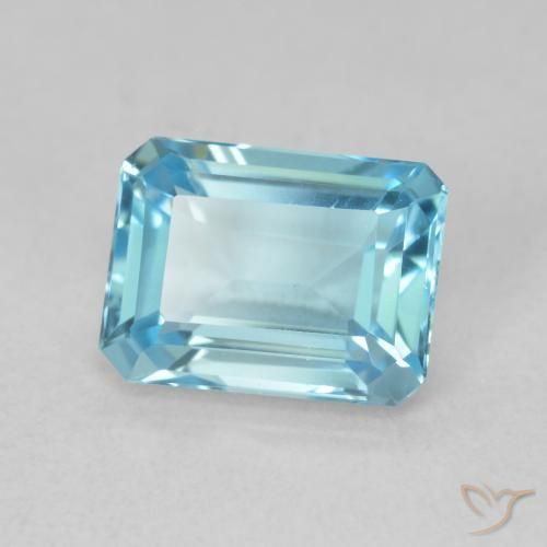 Topacio Azul Suizo natural de 1.92 ct, Corte Octágono / Esmeralda, VVS