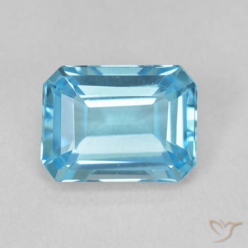 1.90ct Natural Azul Suizo Topacio, corte esmeralda, VVS