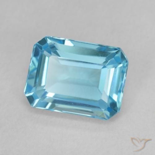 Topacio Azul Suizo natural de 1.90 ct, Corte Octágono / Esmeralda, VVS