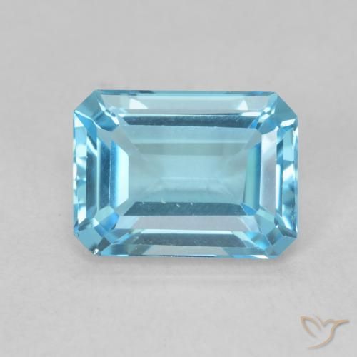 1.91ct Natural Azul Suizo Topacio, corte esmeralda, VVS