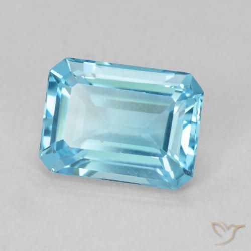 Topacio Azul Suizo natural de 1.91 ct, Corte Octágono / Esmeralda, VVS