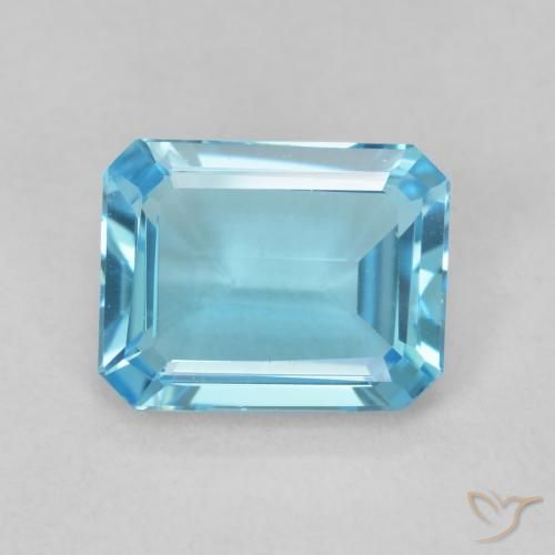 1.72ct Natural Azul Suizo Topacio, corte esmeralda, VVS