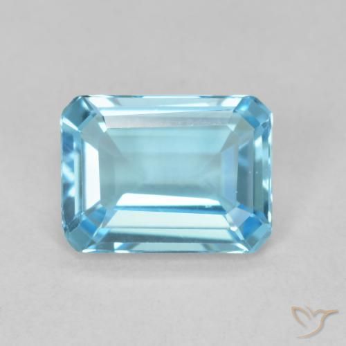 1.64ct Natural Azul Suizo Topacio, corte esmeralda, VVS