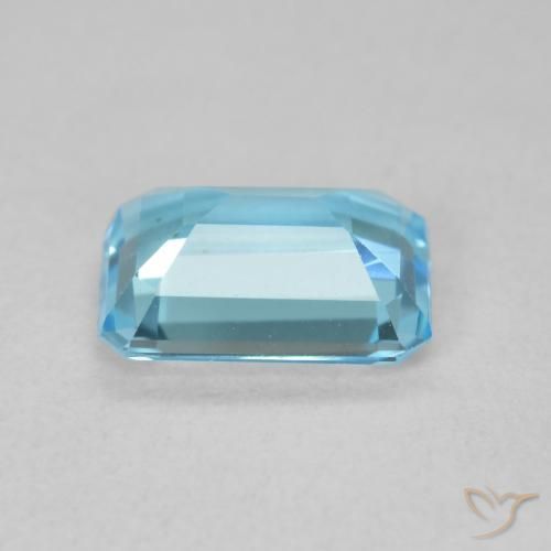 Topacio Azul Suizo natural de 1.64 ct, Corte Octágono / Esmeralda, VVS