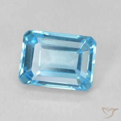 Topacio Azul Suizo natural de 2.00 ct, Corte Octágono / Esmeralda, VVS-VS