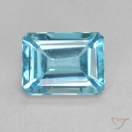 1.98ct Natural Azul Suizo Topacio, corte esmeralda, VVS-VS