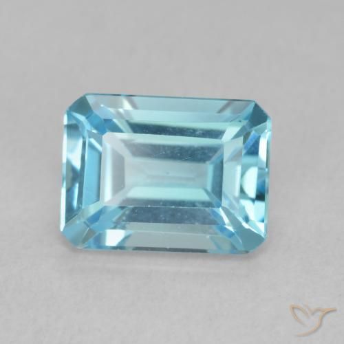 Topacio Azul Suizo natural de 1.88 ct, Corte Octágono / Esmeralda, VVS-VS