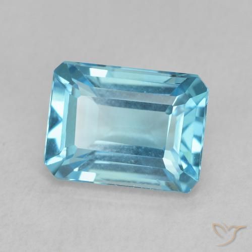 Topacio Azul Suizo natural de 2.09 ct, Corte Octágono / Esmeralda, VVS-VS