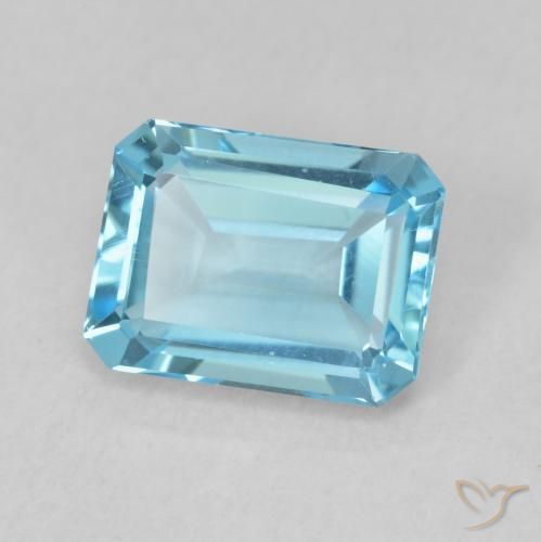 Topacio Azul Suizo natural de 1.94 ct, Corte Octágono / Esmeralda, VVS-VS