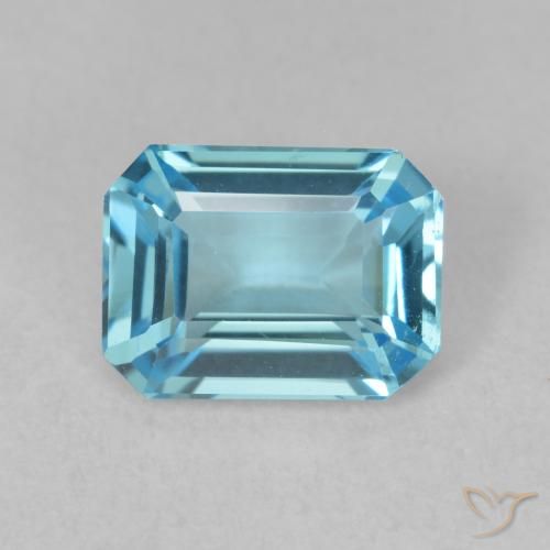 1.86ct Natural Azul Suizo Topacio, corte esmeralda, VVS-VS