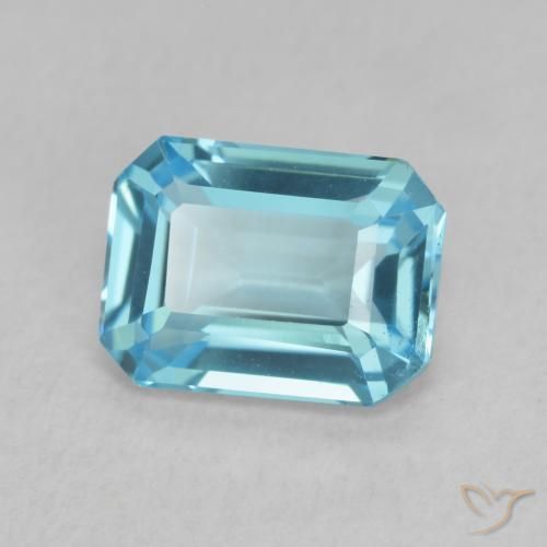 Topacio Azul Suizo natural de 1.86 ct, Corte Octágono / Esmeralda, VVS-VS