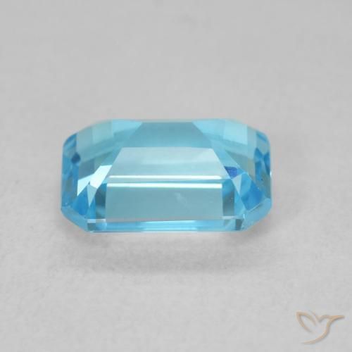 Topacio Azul Suizo natural de 1.86 ct, Corte Octágono / Esmeralda, VVS-VS