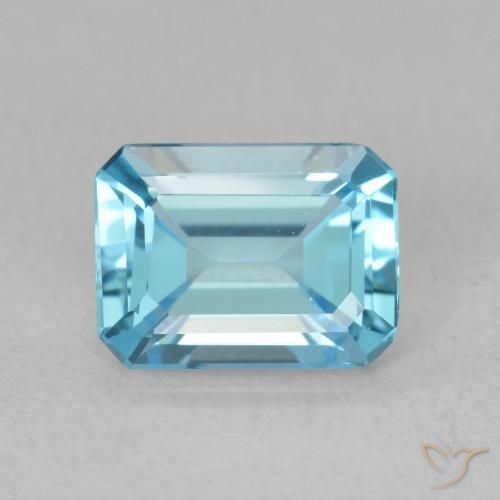 1.74ct Natural Azul Suizo Topacio, corte esmeralda, VVS