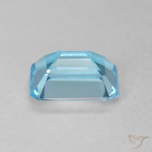 Topacio Azul Suizo natural de 1.74 ct, Corte Octágono / Esmeralda, VVS