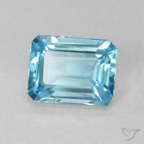 Topacio Azul Suizo natural de 2.04 ct, Corte Octágono / Esmeralda, VS