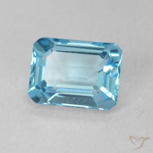 Topacio Azul Suizo natural de 1.93 ct, Corte Octágono / Esmeralda, VVS-VS