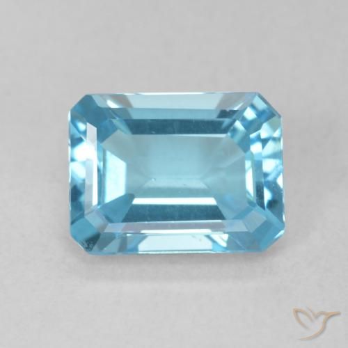 1.74ct Natural Azul Suizo Topacio, corte esmeralda, VVS-VS