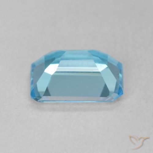 Topacio Azul Suizo natural de 1.74 ct, Corte Octágono / Esmeralda, VVS-VS