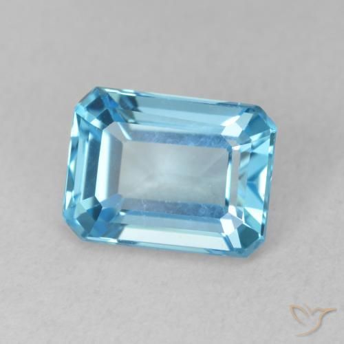 Topacio Azul Suizo natural de 2.04 ct, Corte Octágono / Esmeralda, VVS-VS