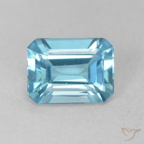 1.81ct Natural Azul Suizo Topacio, corte esmeralda, VVS-VS
