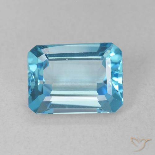 1.86ct Natural Azul Suizo Topacio, corte esmeralda, VVS-VS