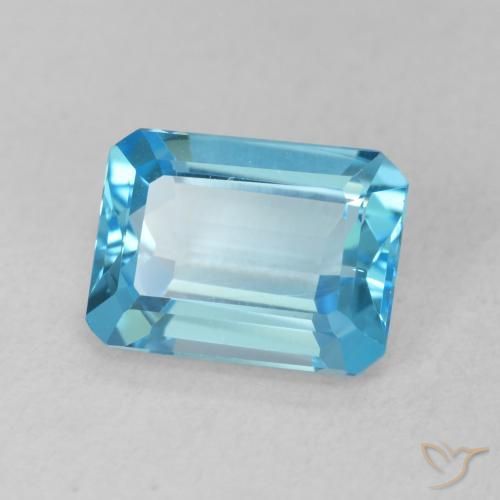 Topacio Azul Suizo natural de 1.86 ct, Corte Octágono / Esmeralda, VVS-VS
