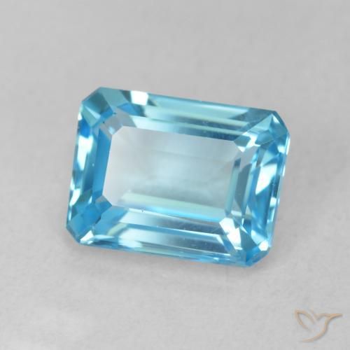 Topacio Azul Suizo natural de 2.05 ct, Corte Octágono / Esmeralda, VVS-VS