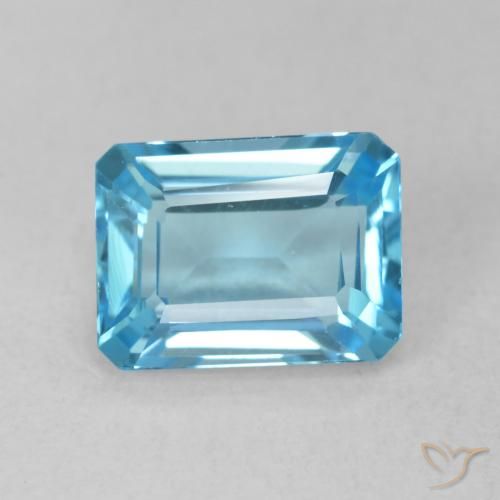 2.06ct Natural Azul Suizo Topacio, corte esmeralda, VVS-VS