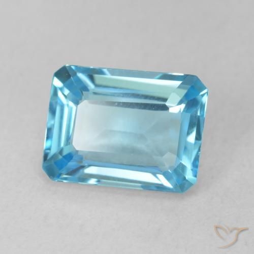 Topacio Azul Suizo natural de 2.06 ct, Corte Octágono / Esmeralda, VVS-VS