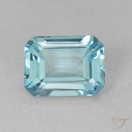 1.89ct Natural Azul claro Topacio, corte esmeralda, VS