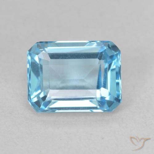 2.11ct Natural Azul Suizo Topacio, corte esmeralda, VVS