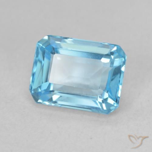 Topacio Azul Suizo natural de 2.11 ct, Corte Octágono / Esmeralda, VVS