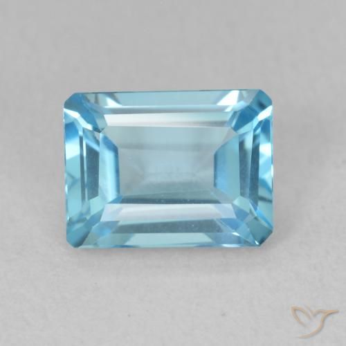 1.91ct Natural Azul Suizo Topacio, corte esmeralda, VVS